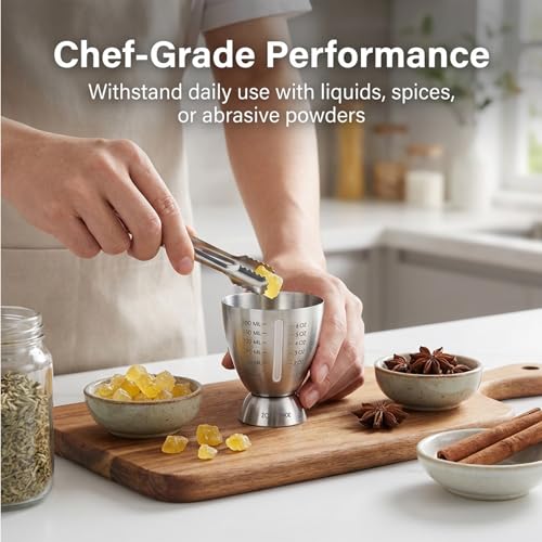 FdcLixuvol 6 Oz Stainless Steel Cocktail Jigger with Graduated Measurements