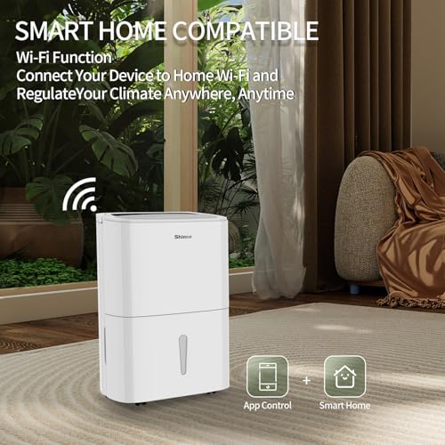 Shinco 7000 Sq.Ft Energy Star Dehumidifier with Pump and WiFi for Basements