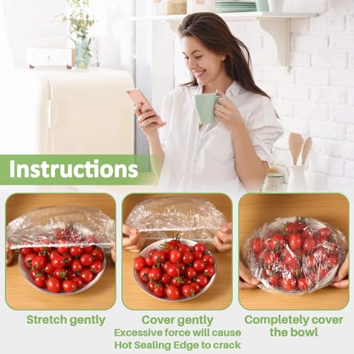 Reusable Elastic Food Bowl Covers (100-Pack) for Bread Proofing & Storage