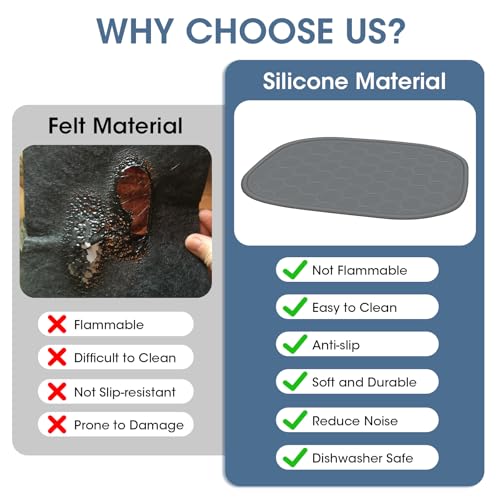 Heat Resistant Silicone Countertop Protector Mat for Glass Air Fryer