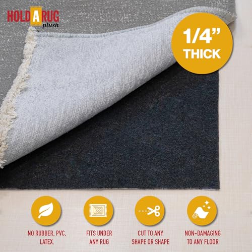 Plush Nonslip Rug Pad, 2' x 4' Reversible Gripper for Hardwood and Carpet