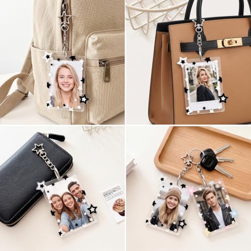 Clear Acrylic Photocard Holder Keychain - 2 Pack Hard Protective Case