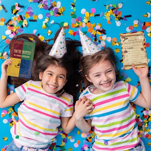 Wizard Birthday Party Invitations with Envelopes, 4x6 Inch Fill-in Cards