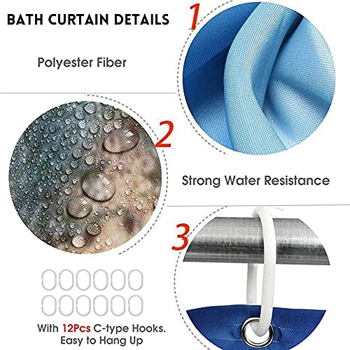 4-Piece Lion and Red Rose Shower Curtain Set with Non-Slip Bath Rugs