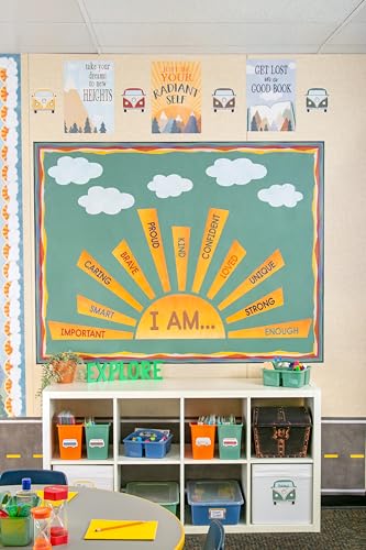 Bulletin Board Backdrop Roll, Green Durable Classroom Paper, 4ft x 12ft