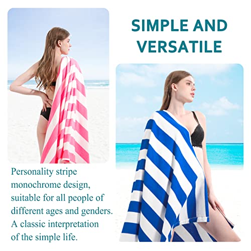 Genovega Oversized Striped Beach Towels 6-Pack - 72x40 XL Microfiber Set