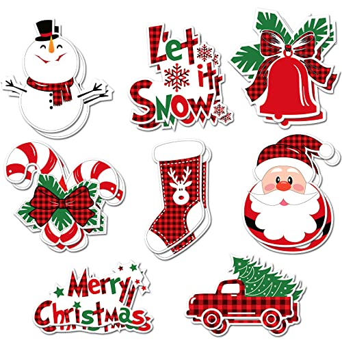 Flutesan 16-Piece Christmas Refrigerator Magnets Set with Santa, Snowman & Truck
