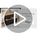 HOOBRO 39.3-Inch Retro Wooden Storage Bench with Lift Top, Black & Walnut