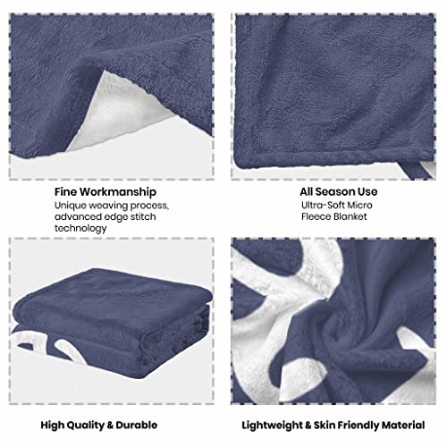 Carwayii 80x60 Blue Fleece Papa Blanket for Dad Grandpa Gift Large Throw