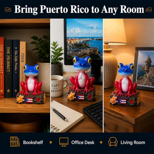 Puerto Rico Coqui Frog Bobblehead with Sound - 7.9-Inch Hand-Painted Resin