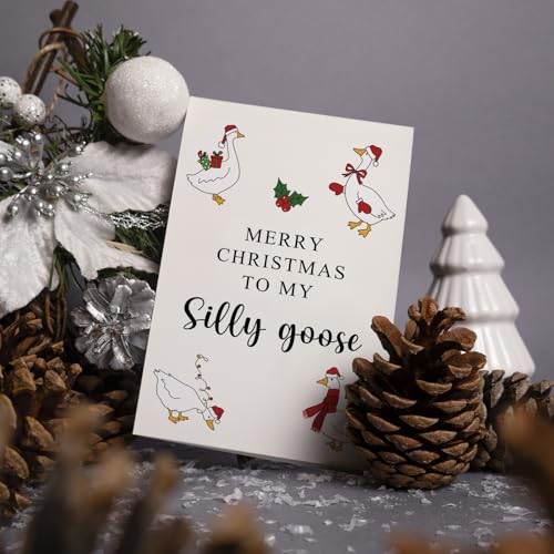 Silly Goose Christmas Card Gift for Him Her - Funny Holiday Greeting Card
