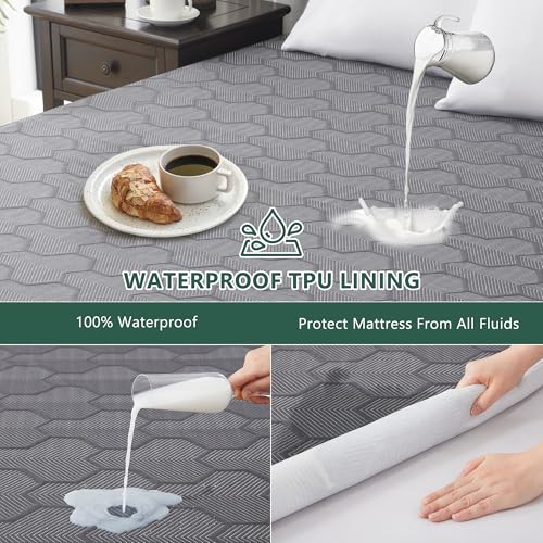 FELTYBED Queen Waterproof Bamboo Mattress Protector - Deep Pocket Cover