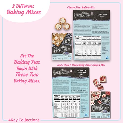 Kids Electric Baking Oven Set with 20 Pieces, Refill Mixes, and Apron