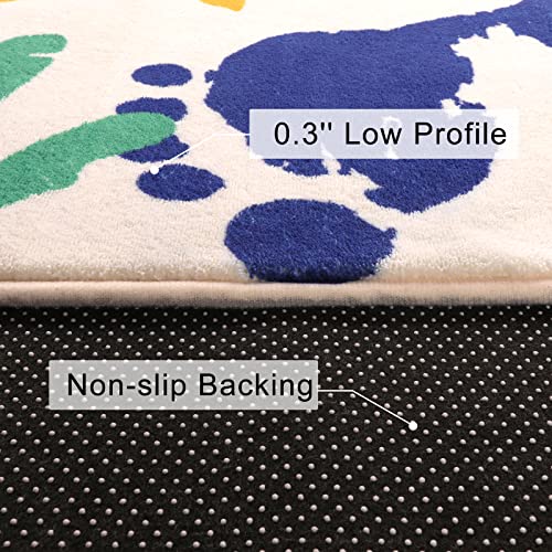 Large 5'x7' Washable Kids Play Rug, Non-Slip Soft Area Rug for Nursery