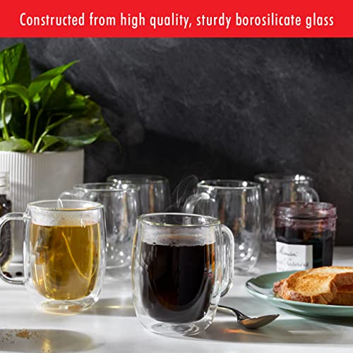 Zwilling Sorrento Plus 2-Piece Double Wall Insulated Glass Coffee Mug Set 12.8oz