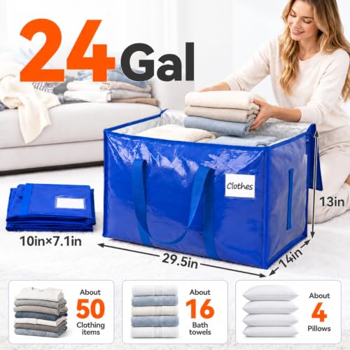 LDQ 8 Pack Heavy Duty Christmas Color Storage Bags - Extra Large Reusable Totes with Zipper & Handles