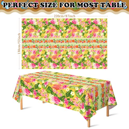 Hawaiian Luau Plastic Tablecloths 2-Pack - Tropical Summer Party Decor