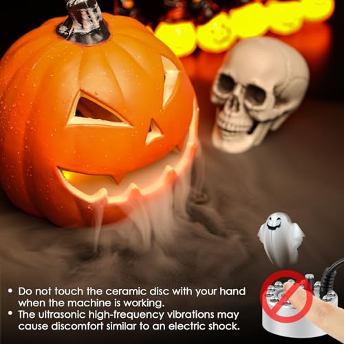 Ultrasonic Mist Maker Fogger with 12 LED Lights, Splash Guard & 3 Discs