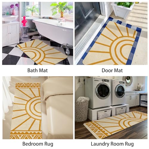 Boho Kitchen Rug Set of 2, Non-Slip Washable Farmhouse Kitchen Mats