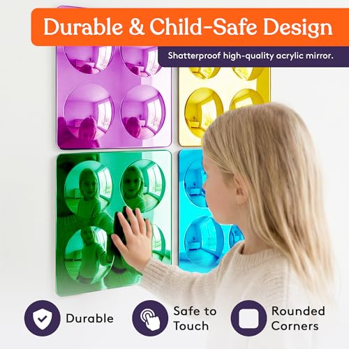 Sensory Bubble Wall Mirror Set - Shatterproof Acrylic Kids Room Decor