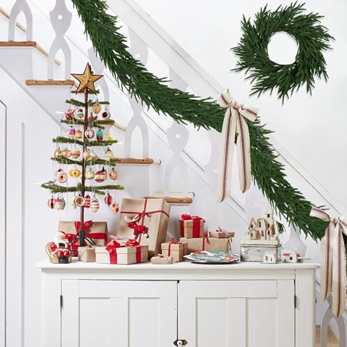 9 FT Realistic Cedar Christmas Garland, Pine Green Artificial Garlands for Indoor Outdoor Décor - MDSTBN