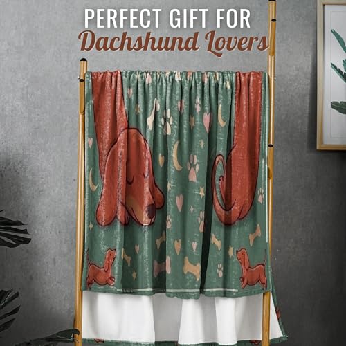 Huglanket Dachshund Gift Throw Blanket for Women 60x80 Inches, Green