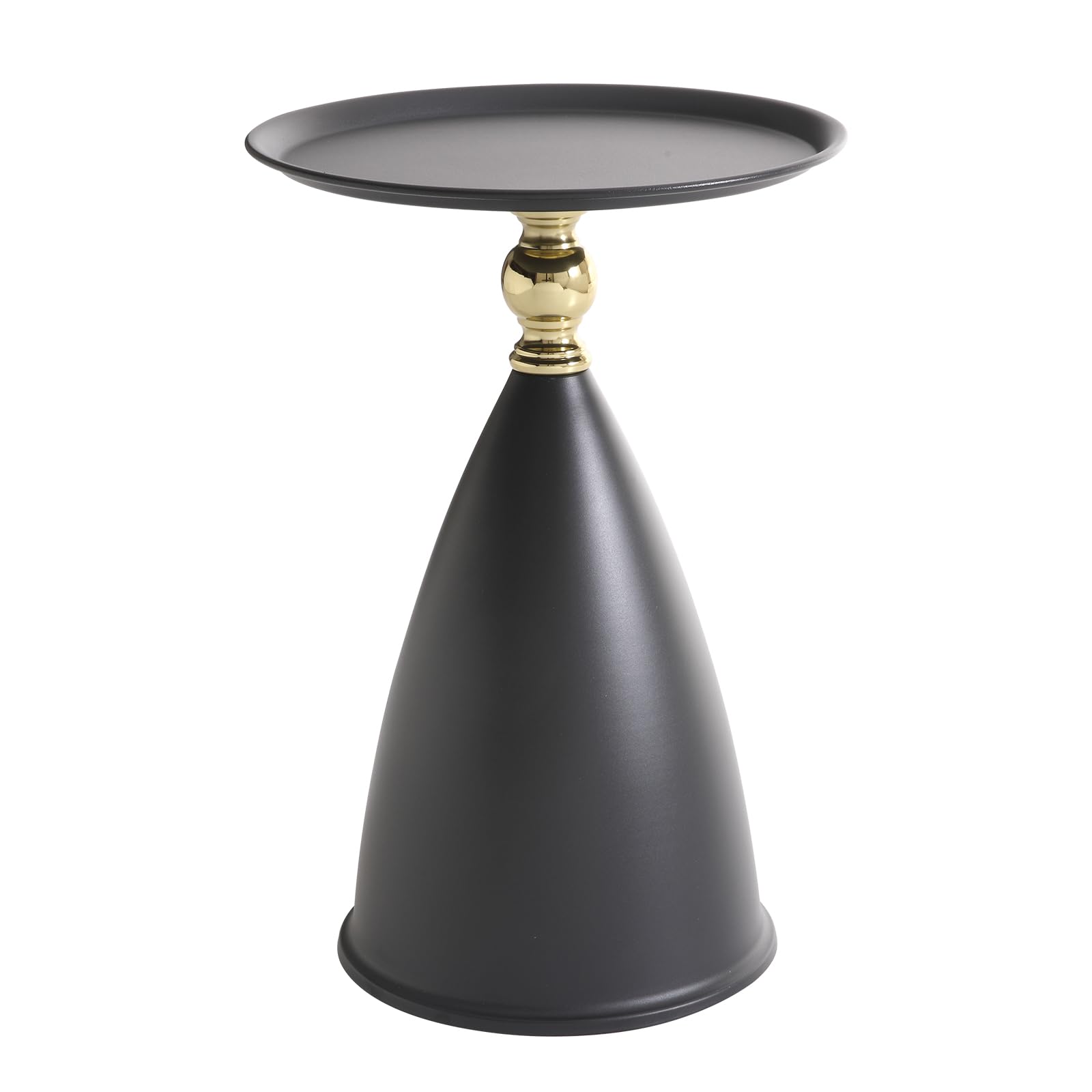 seonyou Round Side Table Modern Small End Table, Black Pedestal Circle Accent Tables Metal, Drink Martini Tables for Small Spaces and Living Room Couch Office