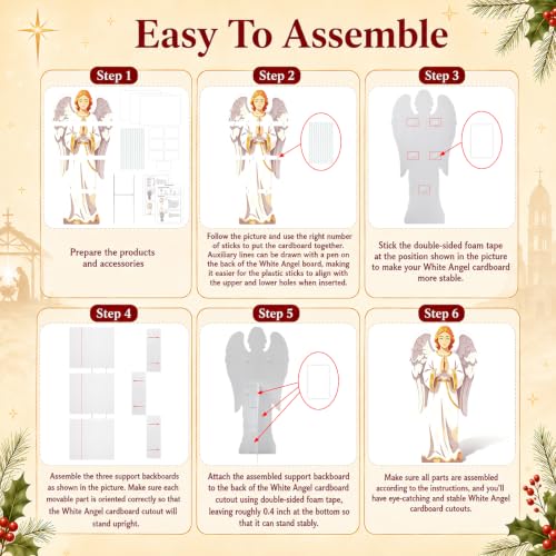 Christmas Angel Stand Up Nativity Scene Decoration - 5.3 Ft - Angel Variation