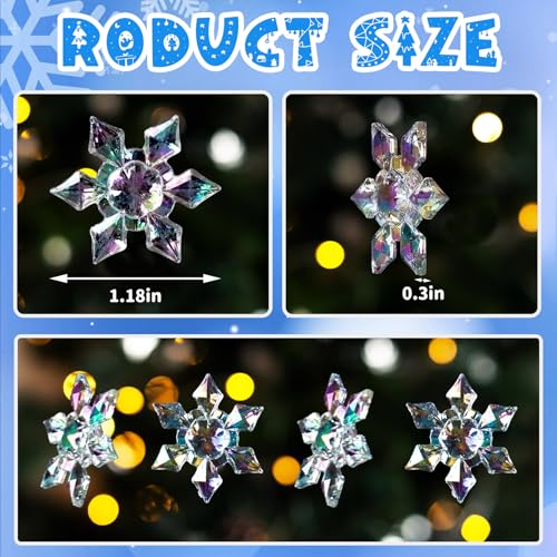 BOARDFEB Transparent Snowflakes - 240Pcs Winter Snowflake Vase Filler Acrylic Crystals Gems