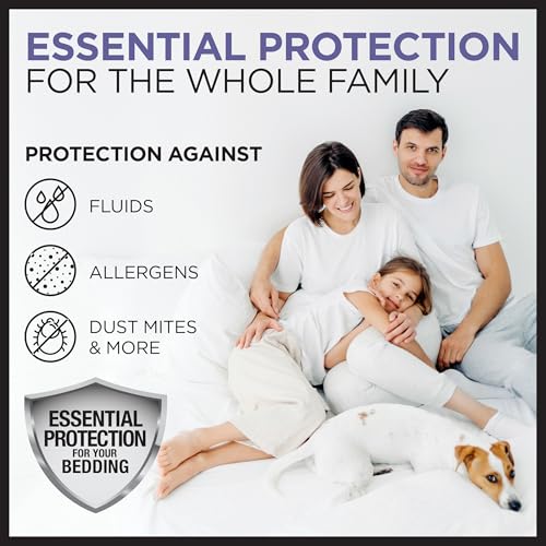 Waterproof Mattress Protector for Queen Size Mattresses - 11-18 Inch Deep, Breathable Fabric