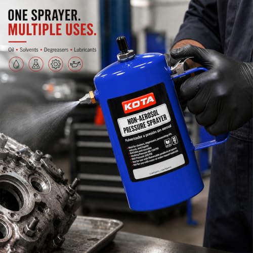 LAUCO 32oz Blue Non-Aerosol Pressure Sprayer for Oil, Solvent, Degreaser