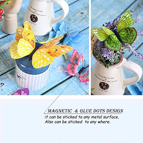 Opseam 3D Butterfly Wall Decor Stickers with Magnets - 24 Pack Waterproof PVC