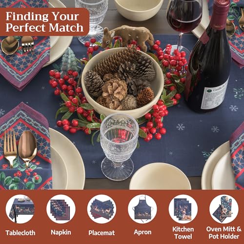 Maison d' Hermine Christmas Joy 14.5" x 108" Double Layer Cotton Table Runner