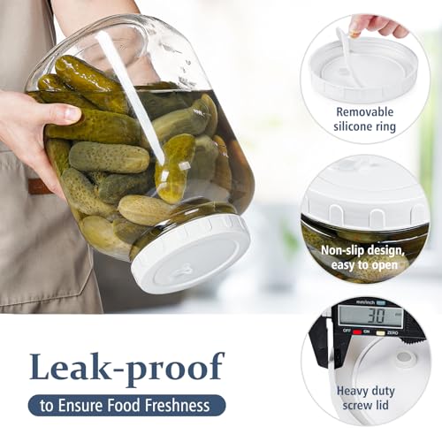 1.5 Gallon Wide Mouth Glass Fermentation Jar Set with Airlocks, 2-Pack