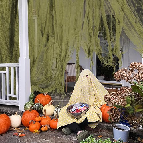 Green Halloween Creepy Cloth Decoration 200x36 Inch - Spooky Gauze Fabric