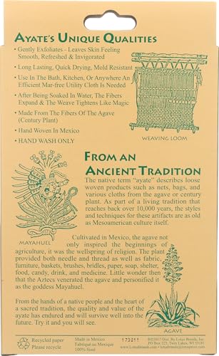 Ayate Exfoliating Washcloth - 1 Count Agave Fiber Loofah Alternative for Face & Body