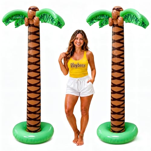 Inflatable Palm Trees 6 Foot 2 Pack Tropical Luau Party Decor