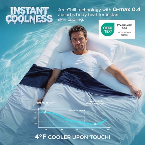 Cooling Comforter Blanket for Hot Sleepers - Queen Size, Blue