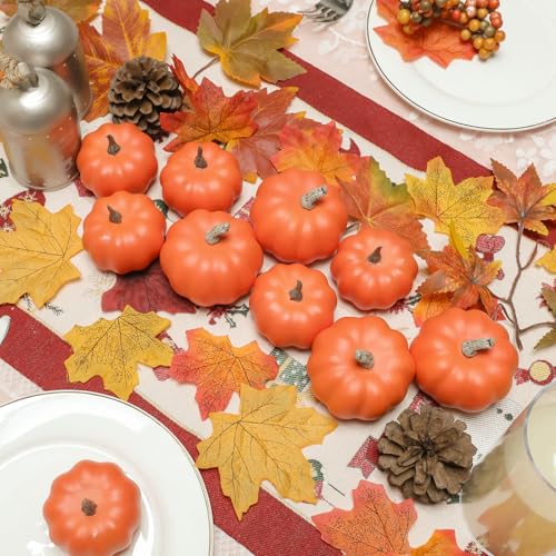 10-Piece Artificial Mini Pumpkin Set for Fall and Thanksgiving Decor