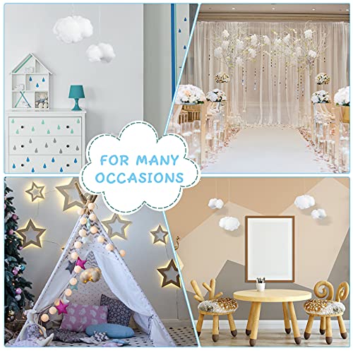6-Piece Artificial Hanging Cloud Props for Ceiling Party Decor