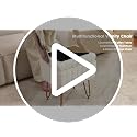 Faux Fur Vanity Stool Chair with Hidden Storage & Gold Metal Legs