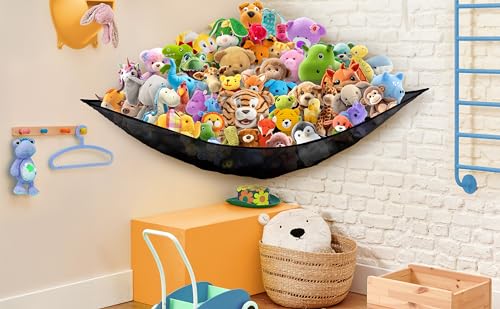 Jumbo Stuffed Animal Toy Hammock Net - 2 Pack Corner Wall Storage