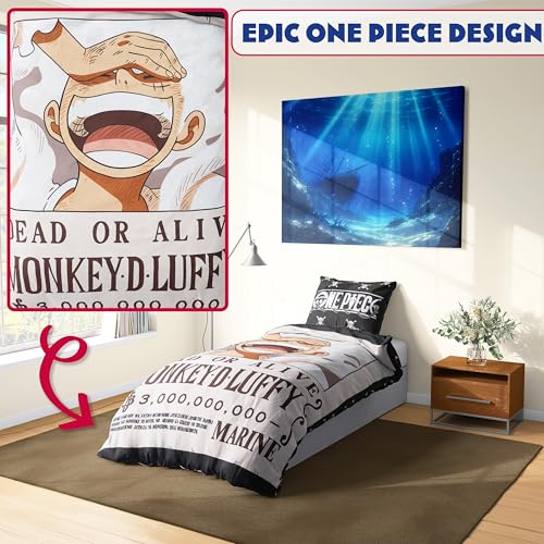 Twin Duvet Cover Set 53x79 in, Reversible Anime Bedding for Kids and Teens