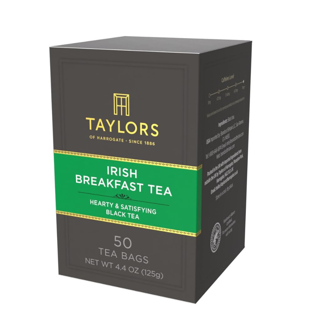 Taylors of Harrogate Irish Breakfast Tea - Bold Flavor | 50 Tea Bags for Energizing Mornings