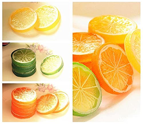 15 Pcs 2 Inch Yellow Artificial Lemon Peels for Decoration