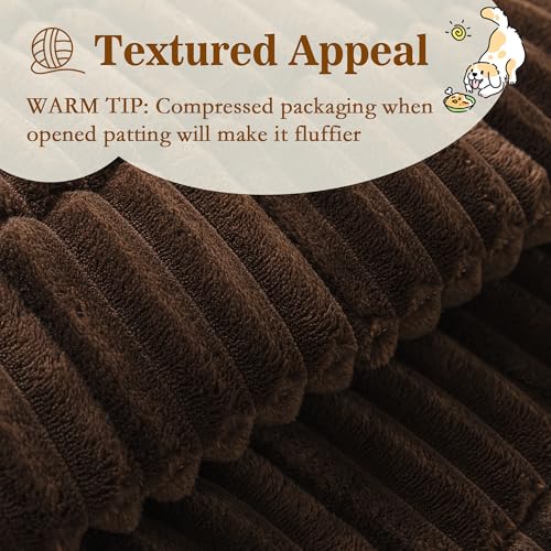 Washable Non-Slip Sofa Cover for 3 Cushion Sofa - Chocolate