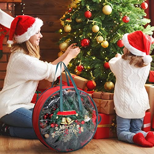 4 Pcs 24 Inch Wreath Storage Bag Container with Clear Window and Handles