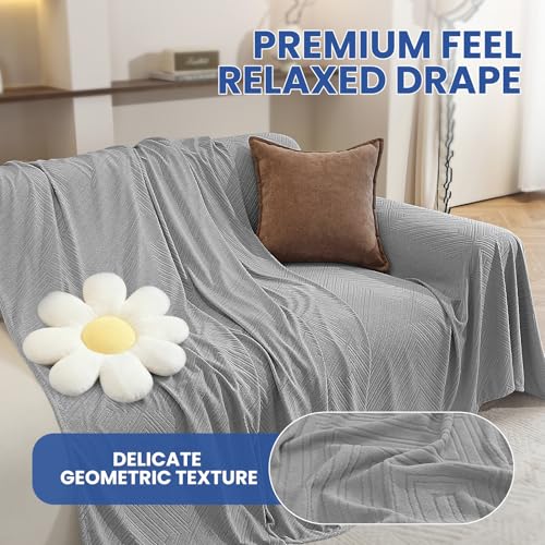 Pet-Friendly Couch Cover for Dogs, Lightweight Loveseat Slipcover - Light Grey, 78"x102"