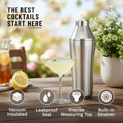 Elevated Craft Hybrid Cocktail Shaker Vacuum Insulated Stainless Steel 28 oz