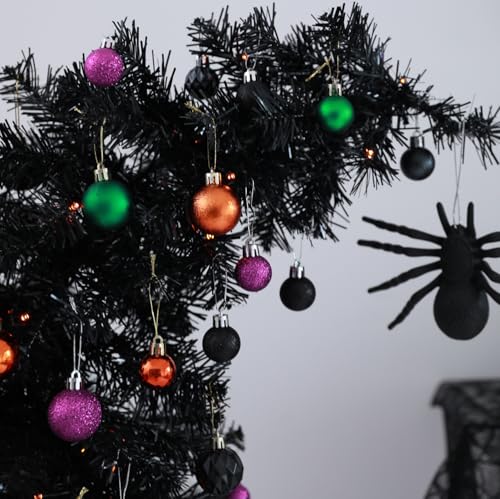 30-Piece Mini Halloween Ball Ornaments - 1.18 Inch Shatterproof Tree Decor